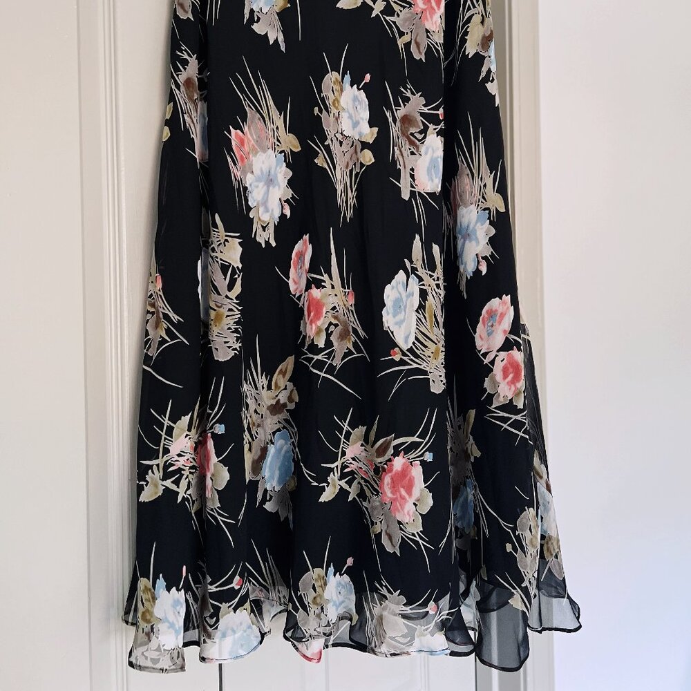 NWT Charter Club 100% Silk Floral Midi Skirt Petite 12P Romantic Cottagecore - Picture 2 of 5